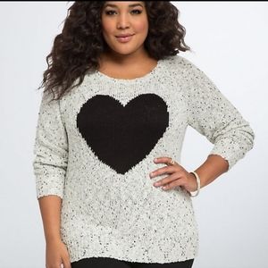 Torrid Cozy Black Heart Eyelash Pullover Sweater